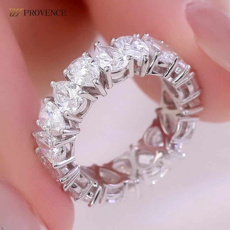 Fine Jewelry 18K Solid Gold Engagement Wedding Band Ring Pear Cut HPHT Lab Grown Diamond Band Rings Bridal Wedding Set Jewelry