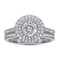 Wedding Ring Set Three-Piece Heart Pattern Engagement Jewelry Women's S925 Sterling Silver Rings