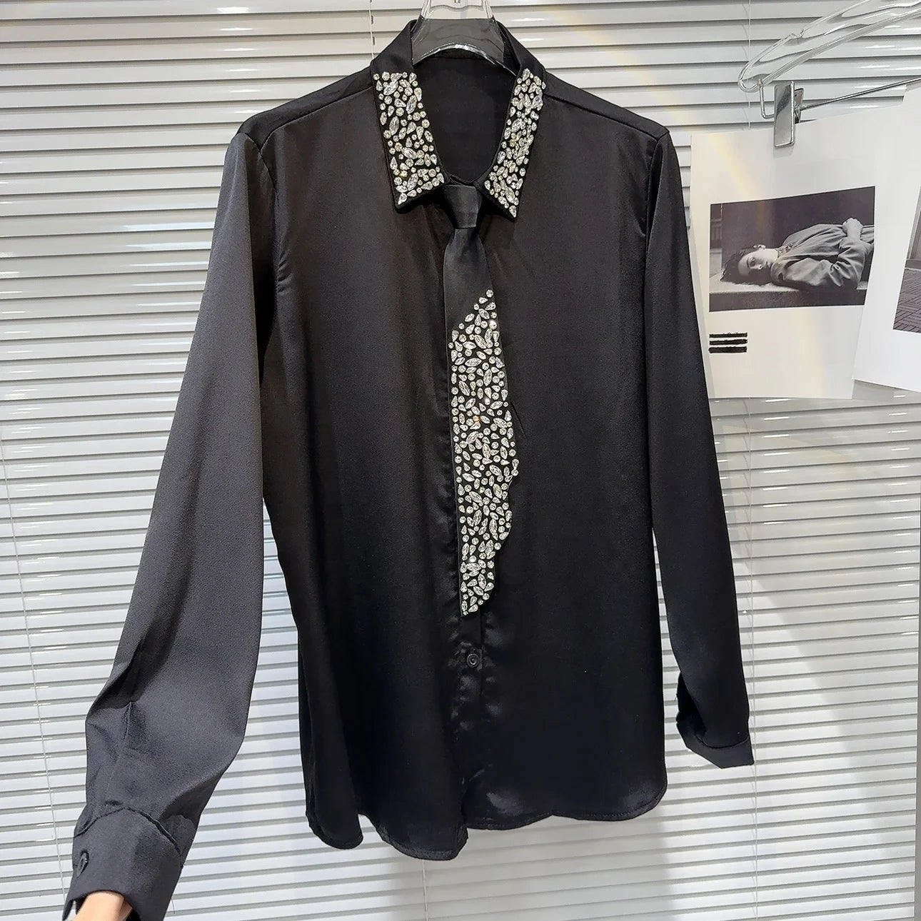 OUDINA Wholesale Candy Color Basic Style Rhinestones Simple Polo Ladies Shirt Blouses Tops Women Shirts for Women