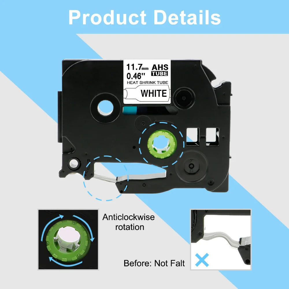 Compatible Brother Heat Shrink Tube Tape HSe-231 HSe-211 HSe-221 HSe-631 for P-touch PT-E550W E300 E500 P750WVP P900 P950W 7600