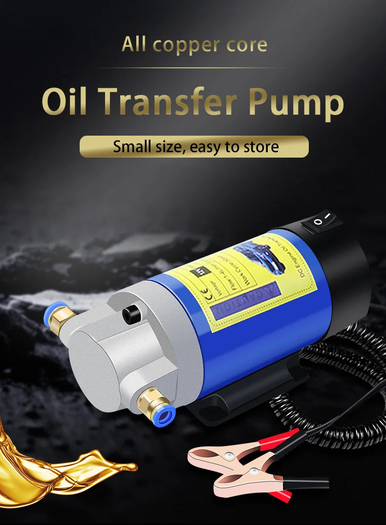 Oil Diesel Extractor Pump 12V-24V Electric Scavenge Suction Transfer Change Pump with Tubes 100W 4L for Car Boat Motorcycle