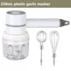 USB Rechargeable 3-in-1 Mini Portable Electric Kitchen Hand Mixer Wireless Garlic Chopper Cordless Whisk for Car Cordless