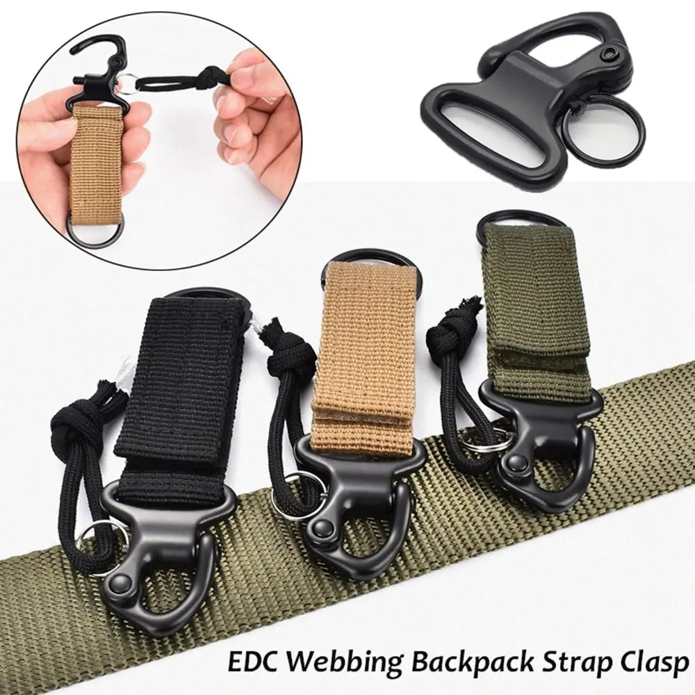 Clasp Outdoor Water Bottle Hanger Webbing Backpack Strap Quickdraw Carabiner Camp Holder Hooks Belt Clip Camping Accessories