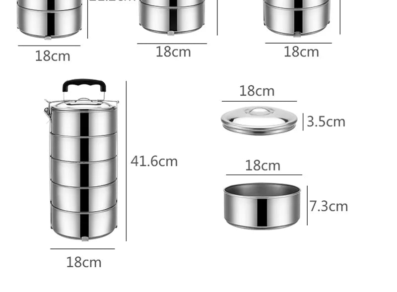Multi-layer Stainless Steel Lunch Box Large Capacity Adult Camping Bento Box Kids Worker Portable Meal Food Containers BPA free