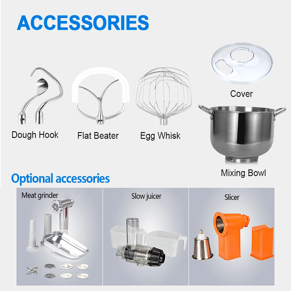 Big Capacity 10L 1500W Powerful Cooking Appliances Cake Bread Dough Mixer Planetary Electric Home Kitchen Appliance Food Mixer
