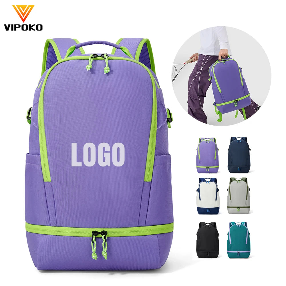 Custom Multi Functional Waterproof Independent Shoe Compartment Casual Outdoor Sports Travel Pickleball Tennis Badminton Bag