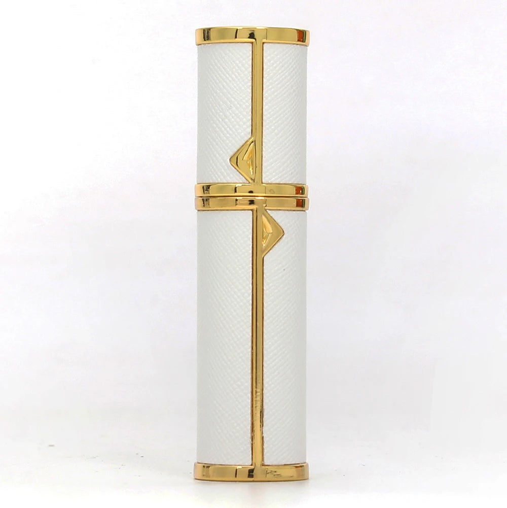 Hot Selling Luxury 5ml Mini Perfume Bottles High Quality Portable Leather Case with Refillable Pump Sprayer Metal Base