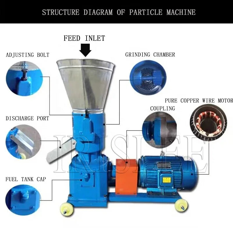 KL-125 Automatic Food Processor Pellet Machine Feed Pellet Mill Food Crusher Farm Animal Feed Granulator 100kg/h-200kg/h