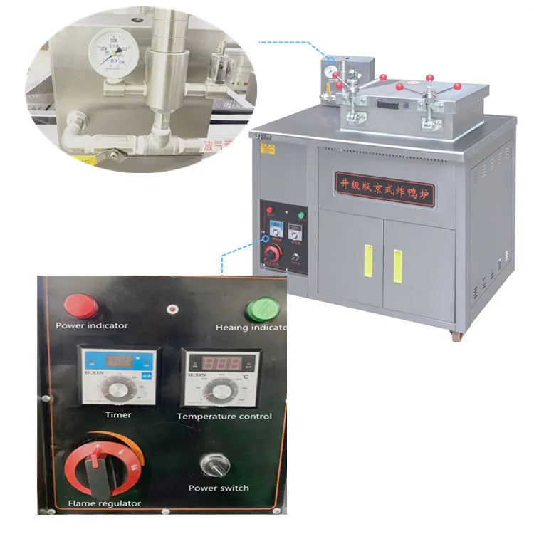 Commercial New 30kg Gas Pressure Fryer Chicken Deep Fryer Broaster Stainless Steel Fast Food Equipment High Productivity Save