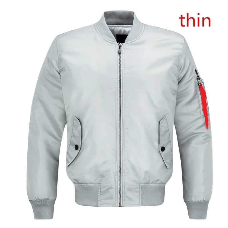 Spring Autumn Bomber Jacket Men's Fashion Thick Warm Military Motorcycle Jackets Men Flight Ma-1 Pilot Air Force Brand Coat