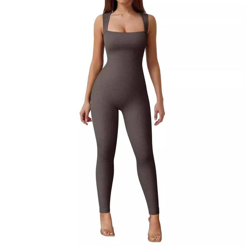 Women's Fitness Suit Short Sleeves Backless Hip-Lifting Slimming Sports Jumpsuit Body Training Aerial Plus Size Sports Clothing