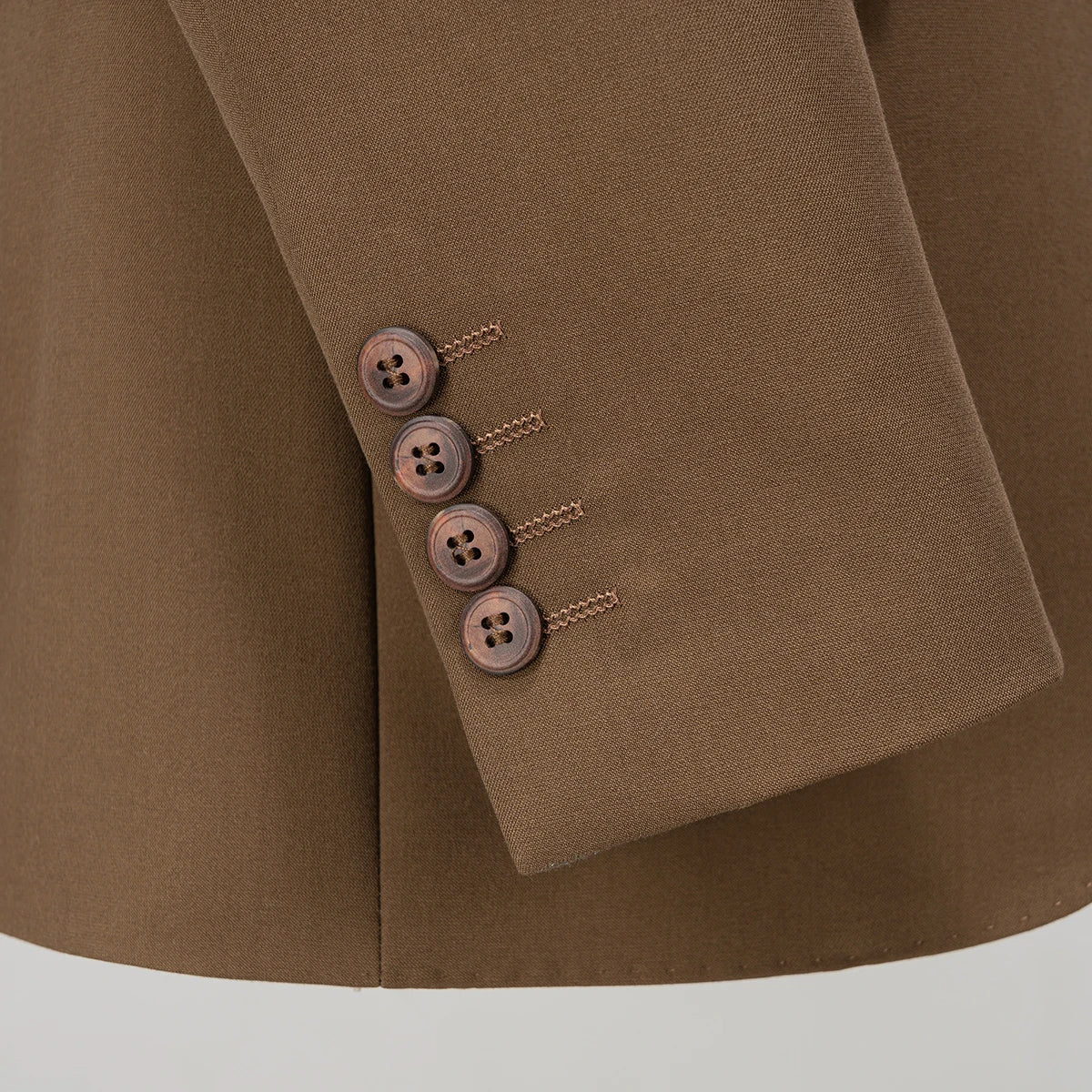 Men's Brown 3-Piece Suit Single Breasted Business V Collar 2 Buttons Fly Pant Bridegroom Office Party Men Suits 9116