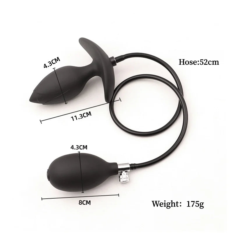 OEM Magnetic Suction Inflatable Anal Plug with Built-in Ball Bearings, for Anal Development and Expansion, and Prostate Massage