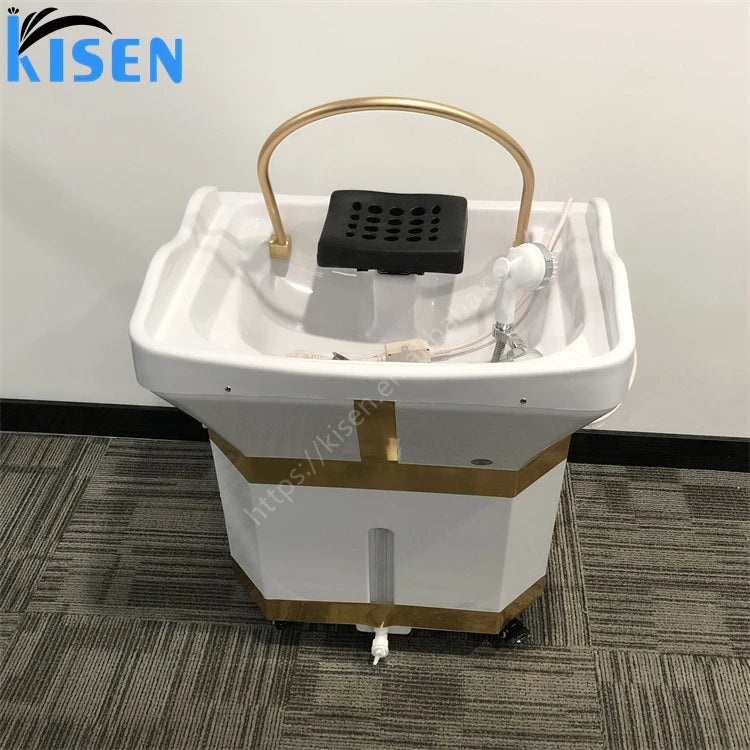 Kisen Professional Head Spa Backwash Shampoo Bowl Sink Portable Shampoo Basin with Water tank Water Heater No Plumbing
