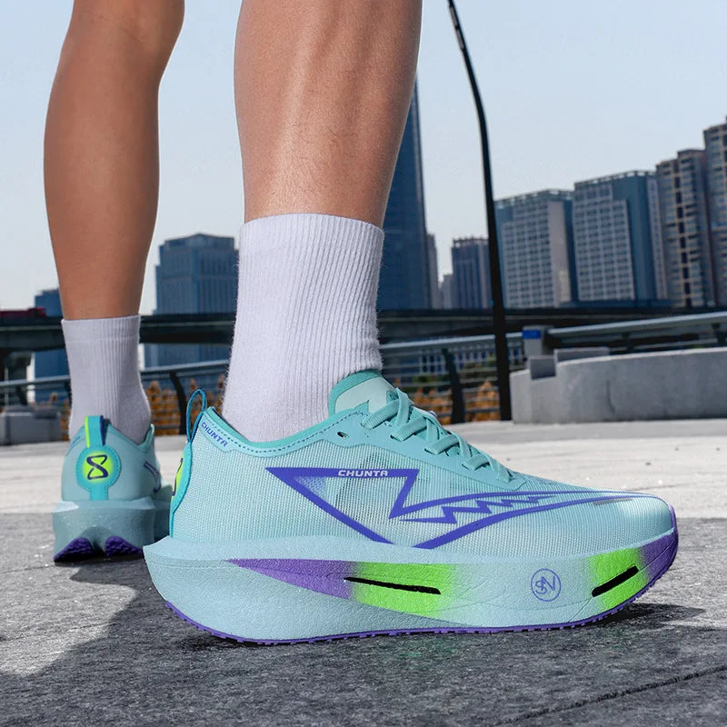 Marathon Running Shoes Summer Outdoor Comfortable Casual Fashion Trend Men's Women's Lace-Up Striped Mesh Upper Rubber Midsole