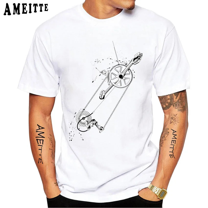 Summer Men Short Sleeve Road Bike Gear Cycling T-Shirt Funny Bicycle Sport TShirt Hip Hop Boy Casual Tops Cool Man Cyclit Tees