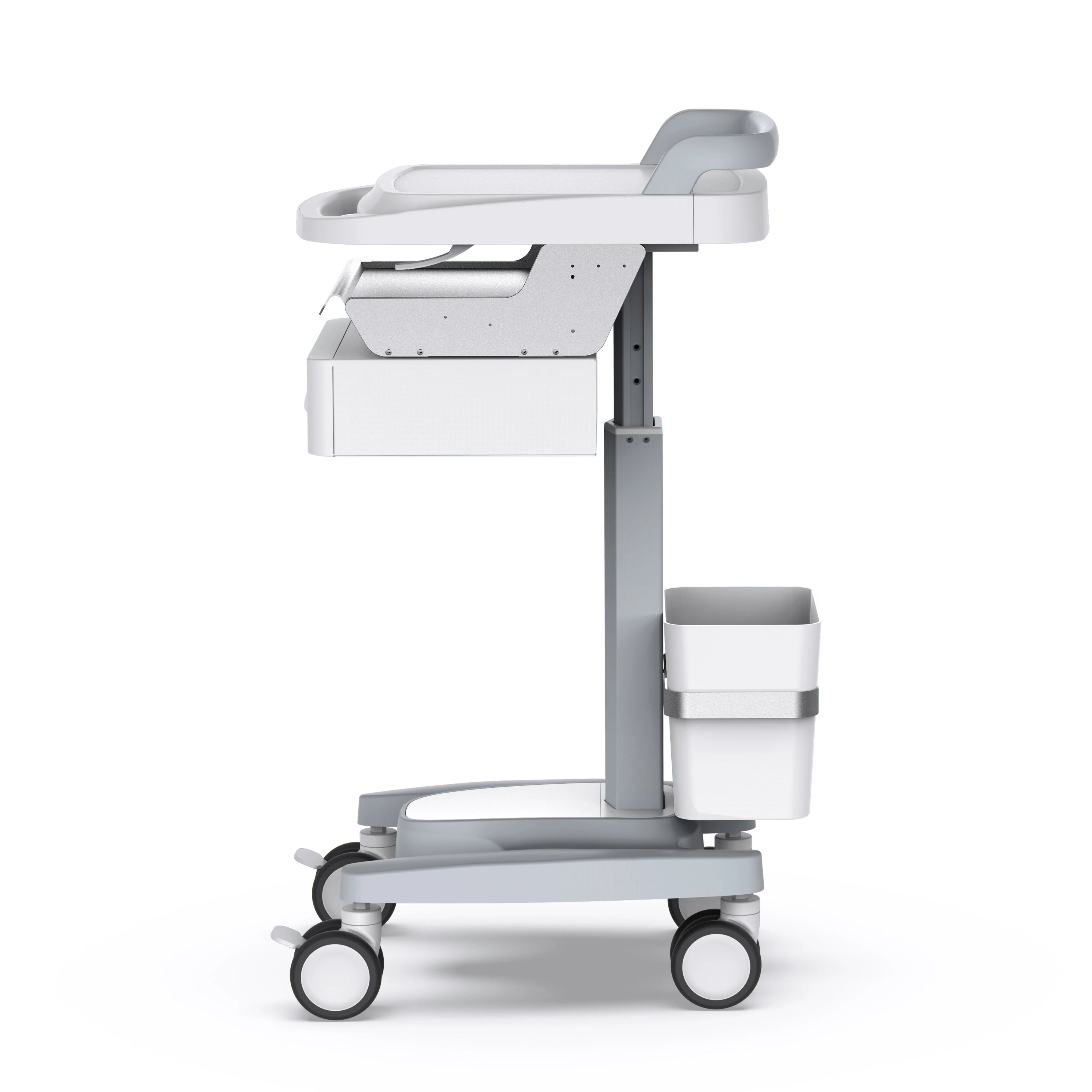 Laptop Medical Tablet Mobile Hospital Computer Ward Trolley Telemedicine Carts With Battery Wheels