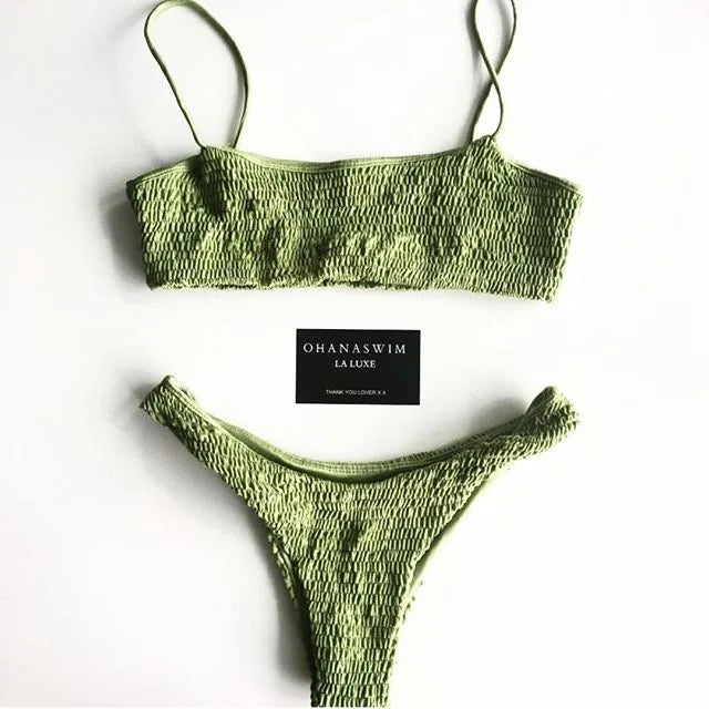 Bikinis 2021 Women Swimwear Women Push-up Padded Bra Bandage Bikini Set Sexy Swimsuit e Swimwear Bathing