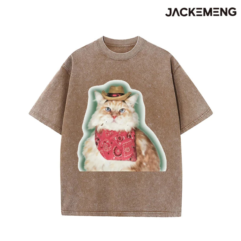 Oversized Vintage Animal Streetwear Print Tshirt USA Stock Wholesale Y2K Casual Tee