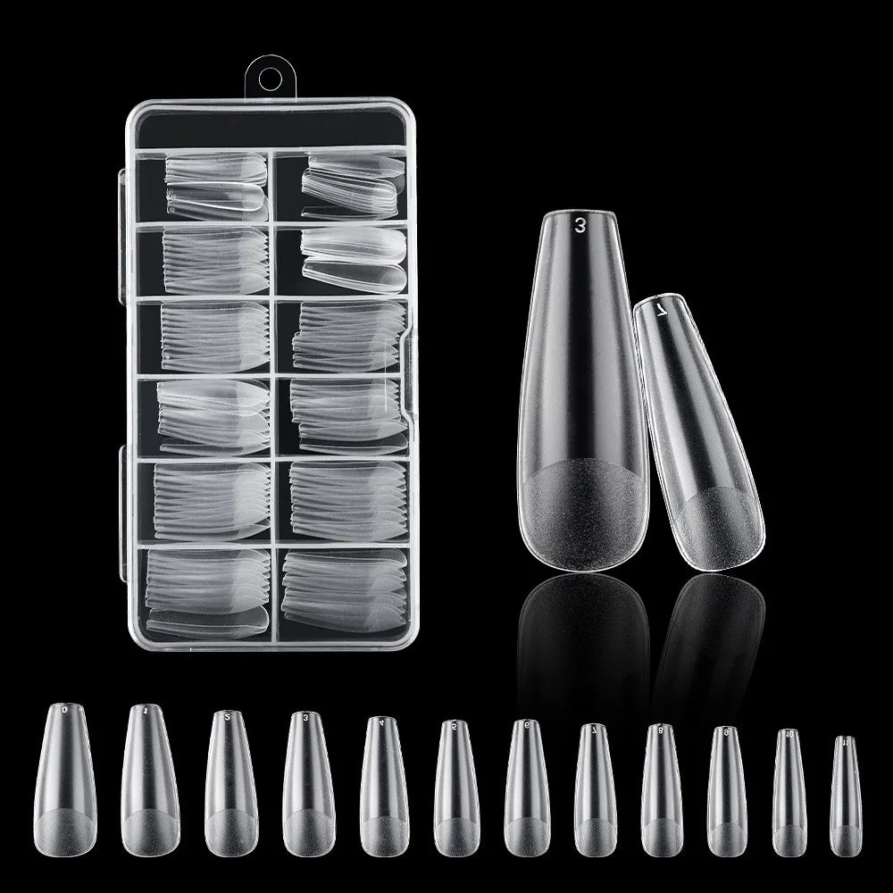 120PCS Acrylic Short False Tips Nail Transparent Frosted Square Oval Almond Ballet Wearable Matte High Toughness Manicure Tip
