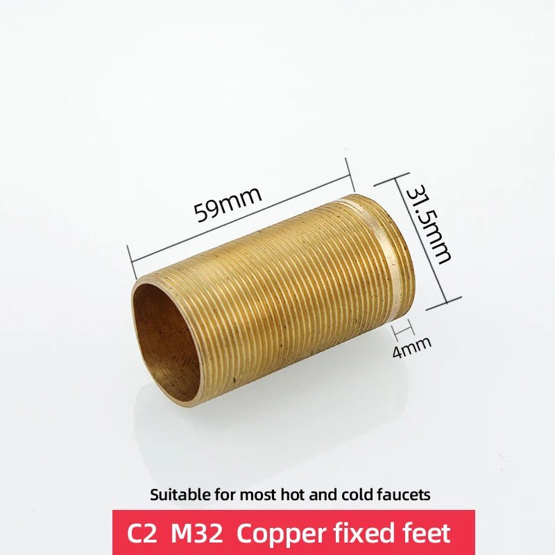 Copper kitchen sink hot and cold faucet accessories base fixed foot screw nut 30 plus filament
