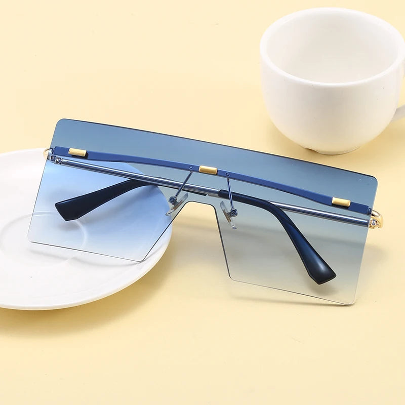 Superhot Eyewear 10239 Fashion Women Sun Glasses Oversized Square Rimless Sunglasses