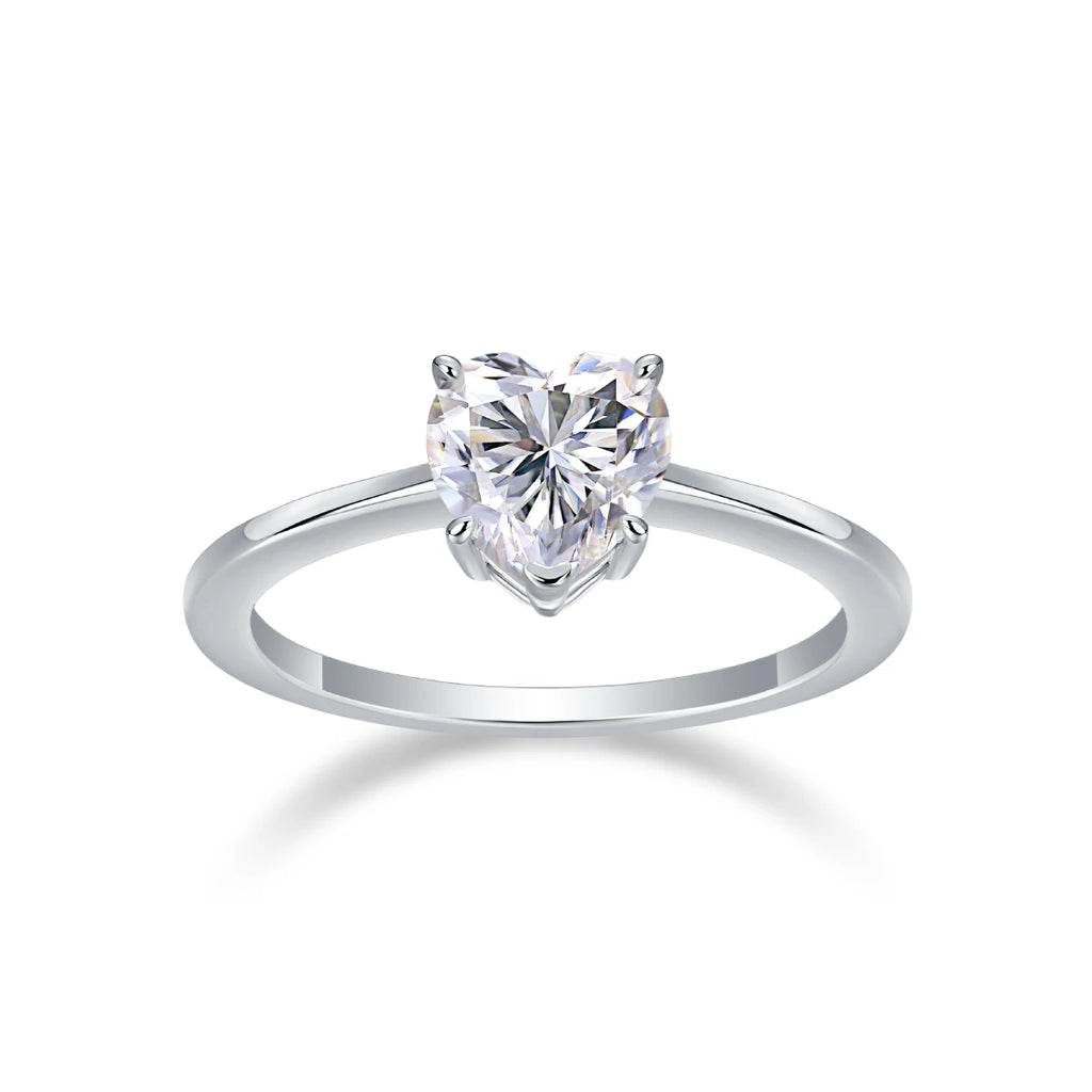 Hot Sales Heart Moissanite Engagement Ring S925 Silver Solitaire Mossanite Diamond Wedding Rings Moissanite Fashion Ring