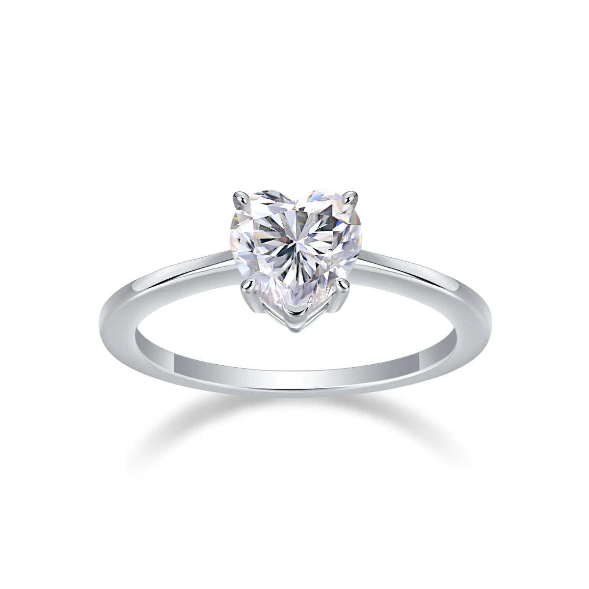 Hot Sales Heart Moissanite Engagement Ring S925 Silver Solitaire Mossanite Diamond Wedding Rings Moissanite Fashion Ring
