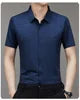 Liu Ming New Custom Wholesale Summer Vintage Men Casual Turn Down Collar Business Short Sleeve Shirts