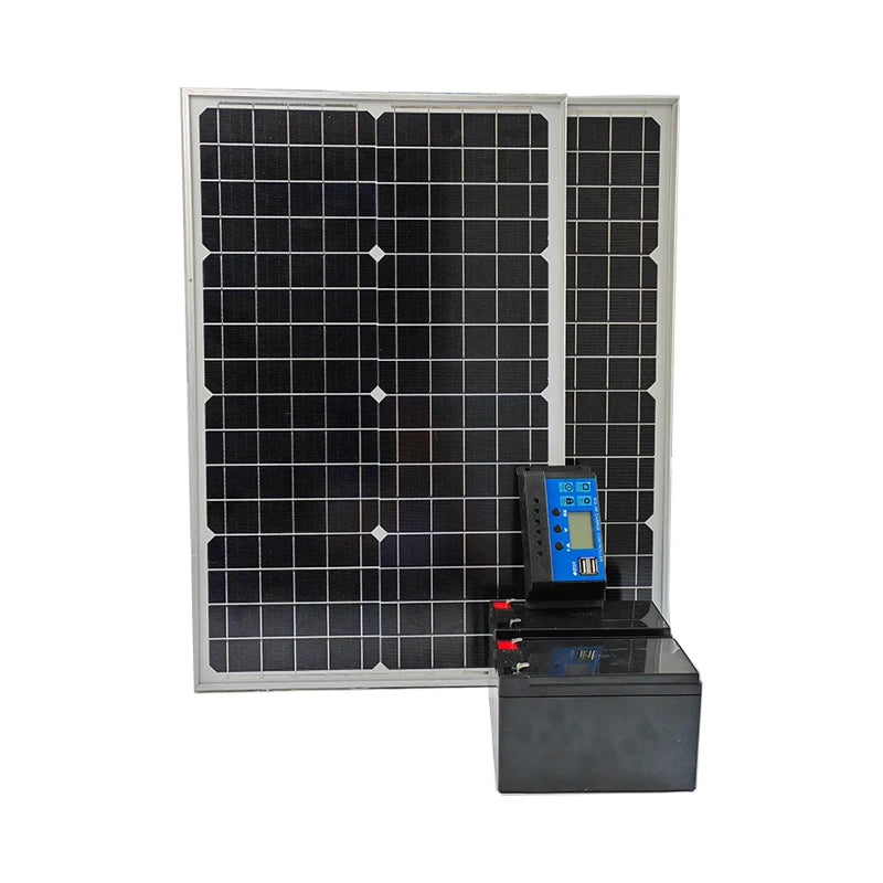 Automatic Gate Opener's Solar Power Set With Solar Panels Charger Backup Batteries