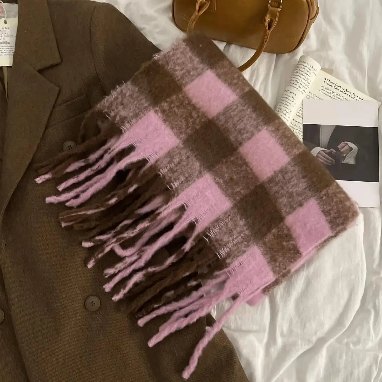 Women Plain 100% Cotton Winter Warm Scarf YARN DYED Knitted Scarves