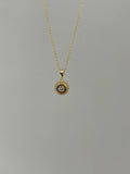 Gold Plated Christian Moissanite Halo Necklace 9MM Charm Diamond Party Jewelry for Women