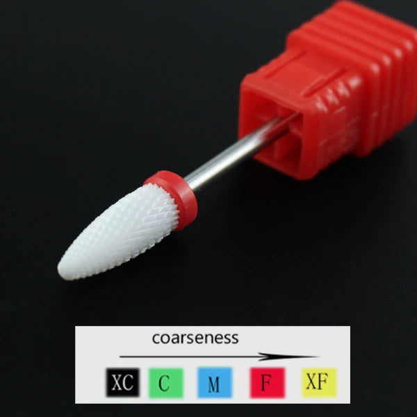 Ceramic Nail Drill Bit Milling Cutter for Electric Manicure Drill Bits Flame Corn Files for Pedicure Machine Polish Accessory