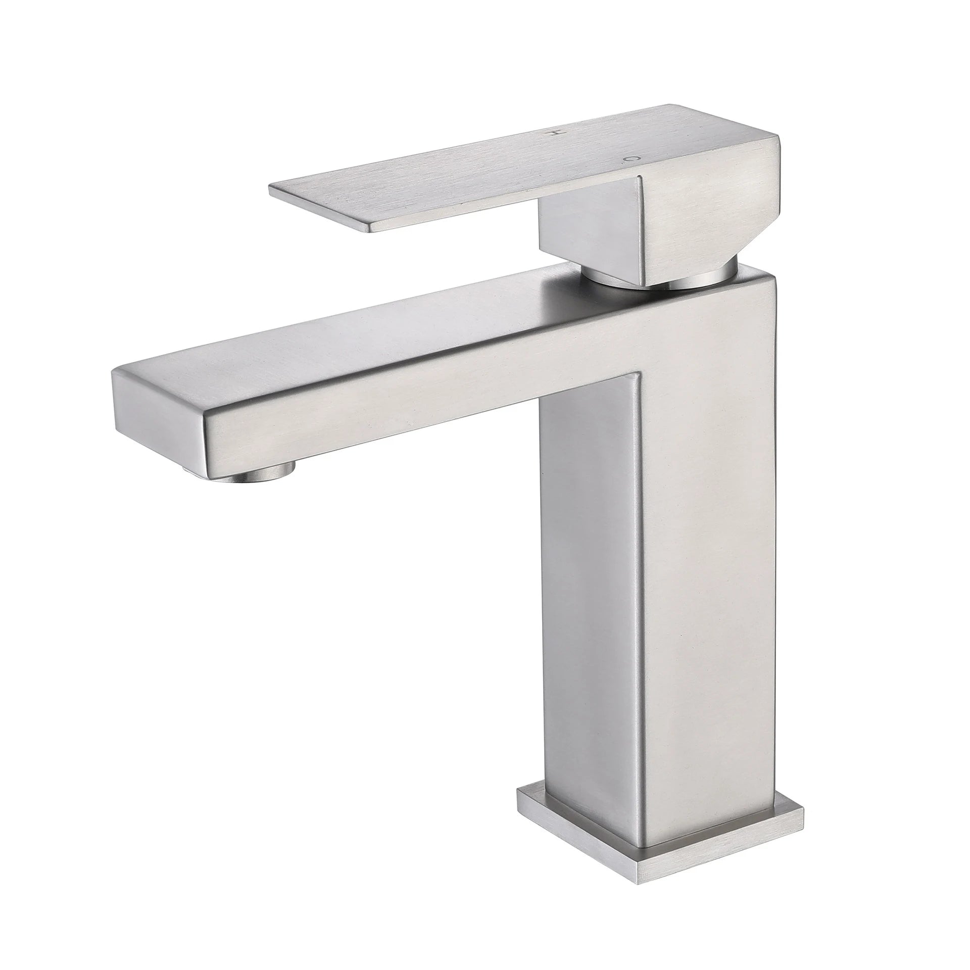 Matte Black  Bathroom Faucet Deck Mount 304 Stainless Steel  Cold and Hot Black  Square Sink Tap Short and Tall