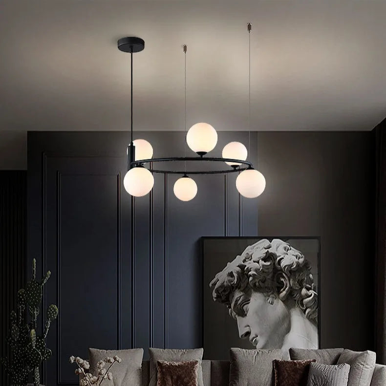 Nordic Creative Magic Bean Living Room Lamp Ring Molecular Lamp Restaurant Lamp Postmodern Simple Study Bedroom Chandelier