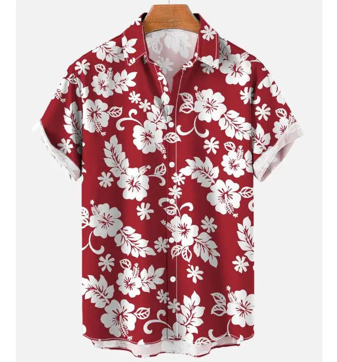 Full Printing Hawaiian Blouse Sublimation Summer Wear Casual Digital Print Button up Short Sleeve Men's Beach Hawaiian Shirts