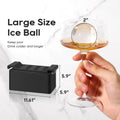 Mooues XXL 8-Piece Silicone Round Ice Ball Maker Mold 2-Inch Black Ice Cubes for Cocktails Gifts Idea
