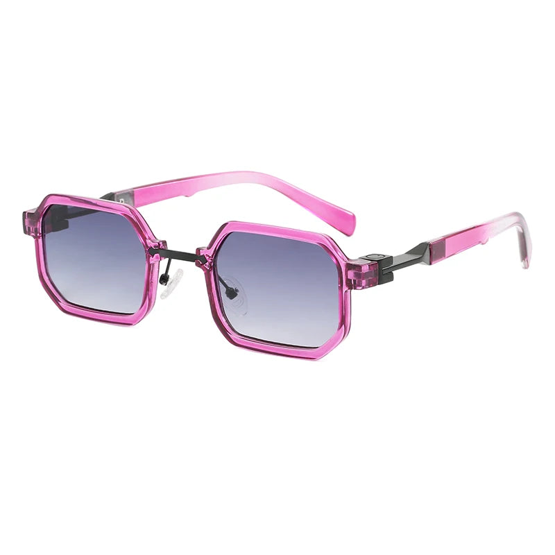 2026 Trendy Fashion Sunglasses Unisex Vintage Gradient Irregular Square Frame Green/Gray/White Options UV400 Protection