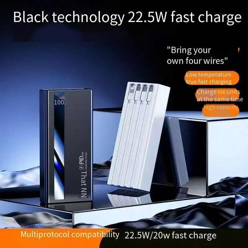 OEM Custom Logo 22.5W Super Quick Charge 20000mAh PVC Material Ultra Slim Portable Power Bank with Micro USB Output