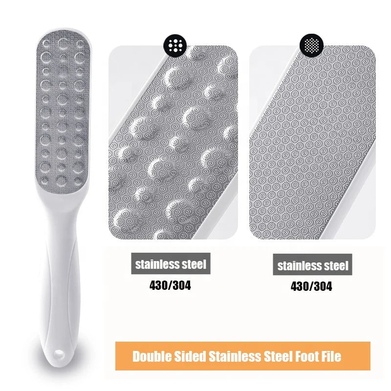 Double Sided Colossal Pedicure Tools Metal Surface Foot Scrubber Stainless Steel Foot RASP Dead Skin Exfoliator for Feet