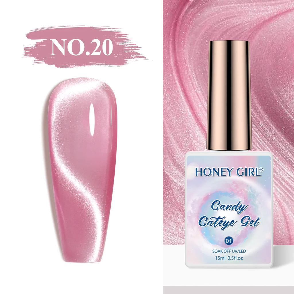 HONEY GIRL Moon Light Magnetic CatEye 24 Colors Jelly Gel Polish Set Wholesale 9d Crystal Uv Gel Nail Polish Cat Eye Gel Polish