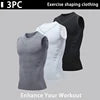 USA Warehouse 3 Pack Men's Sleeveless Shirts Dry Fit Athletic Base Layer Tank Top Sports Running Gym Workout Shirts Compression