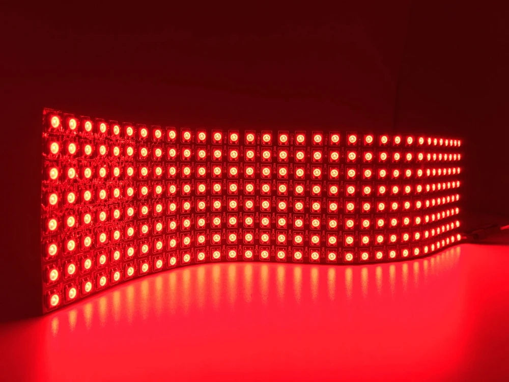 WS2812B LED Digital Flexible Individually Addressable Panel Light WS2812 8*8 16*16 8*32 Pxiels Module Matrix Screen DC5V
