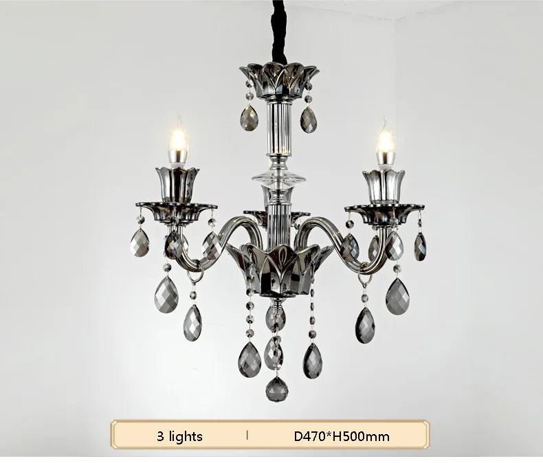 Modern Candle Crystal Lamp Living Room Large Crystal Chandelier Lighting Modern Atmosphere Restaurant Bedroom Hanging Lamps