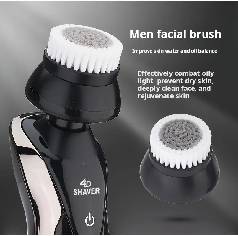 MENGLI RQ9001 Men's 4D Multifunctional Rotary Electric Shaver USB Rechargeable Triple Blade Waterproof IPX5 Face Shaving