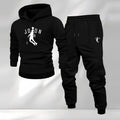 2025 Autumn/Winter Men's Sporty Hoodie Warm Casual Set Customizable Logo Printed Hip Hop Style Knitted Weaving for Sports Brand