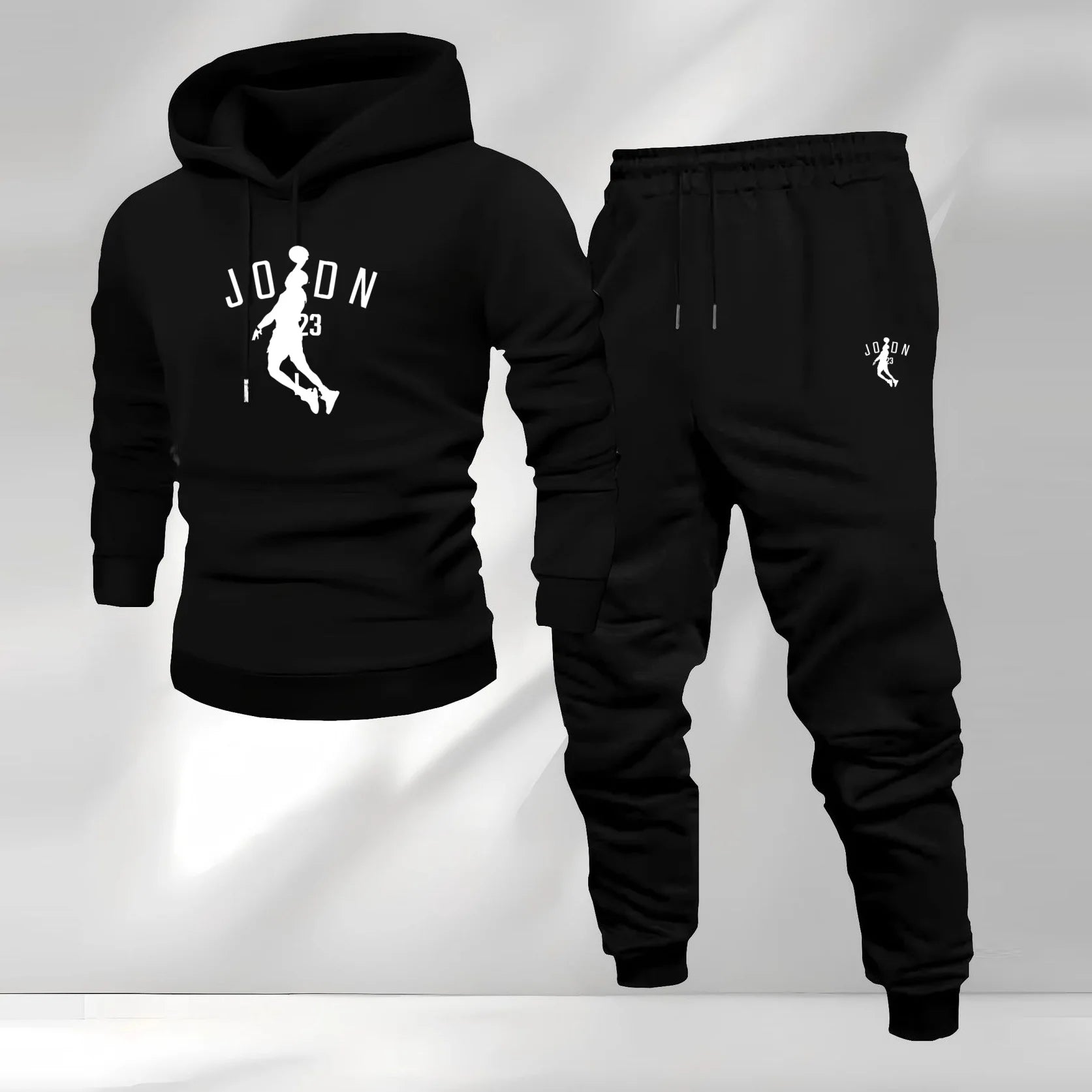2025 Autumn/Winter Men's Sporty Hoodie Warm Casual Set Customizable Logo Printed Hip Hop Style Knitted Weaving for Sports Brand