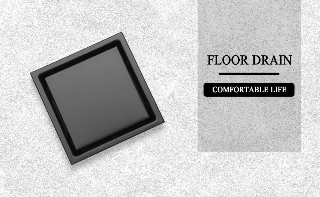 Bathroom Balcony Kitchen Stainless Steel Square Floor Drain Shower Drainers Multi-Color Style Invisible Tile Insert Floor Drains