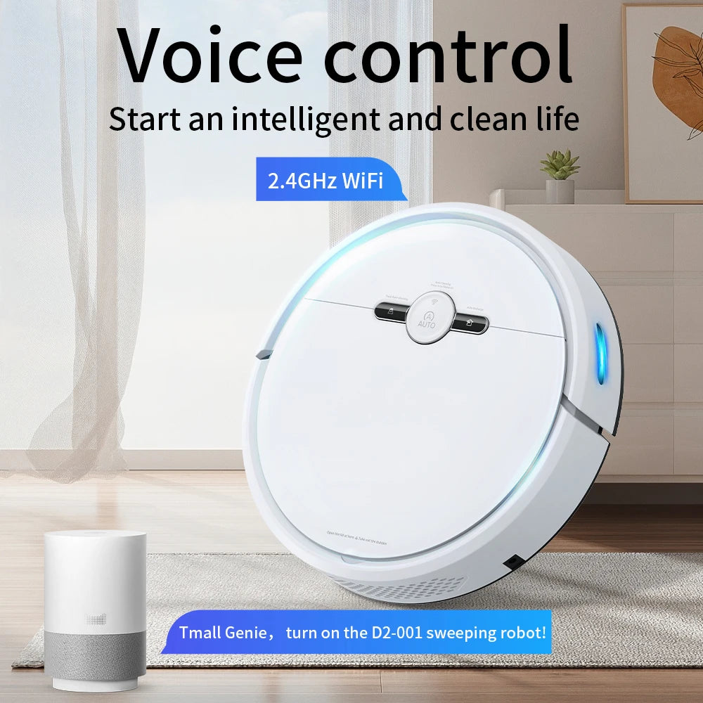 Alexa APP Wi-Fi Controlled Robot Vacuum Cleaner Gyroscope Navigation 2000Pa Strong Suction for Hard Floors Effective Dry Pet