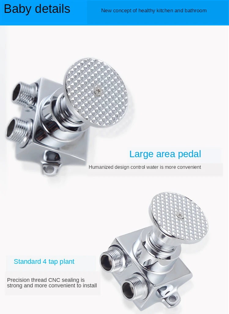 Foot-operated Faucet Brass Hospital Laboratory Food Factory Basin Foot Valve Single Cold Foot Faucet  Kichen  Water Faucet